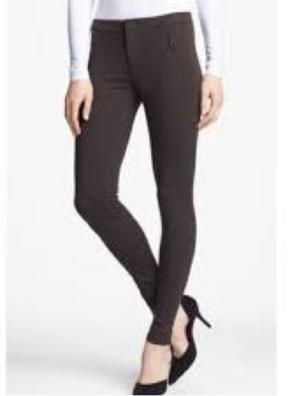 Vince Riding Pants Women’s Size 6 Dark Brown Ponte Knit Side Zip Pockets